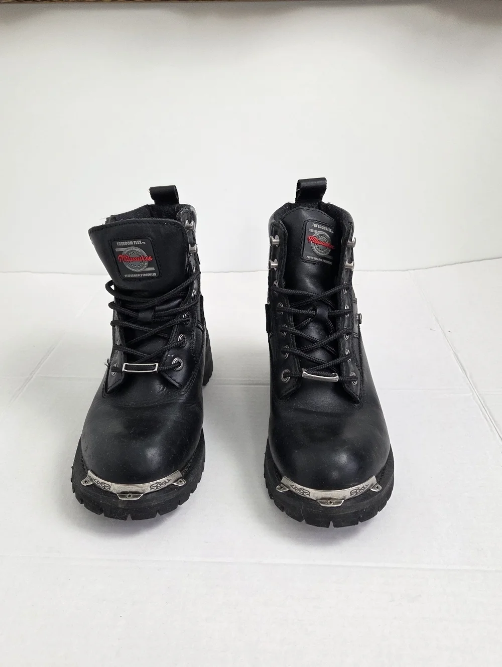 Milwaukee Feedom Flex Black Leather Motorcycle Boots Size 9.5 Style MB223